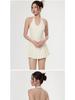 Women's Summer Backless Sport Dress: Quick-Dry, Slimming, Anti-Exposure Training Running Tennis Skirt