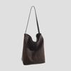 2024 Autumn/Winter High-End Matte Leather Women's Large Capacity Bucket Tote Bag - Versatile for Commuting
