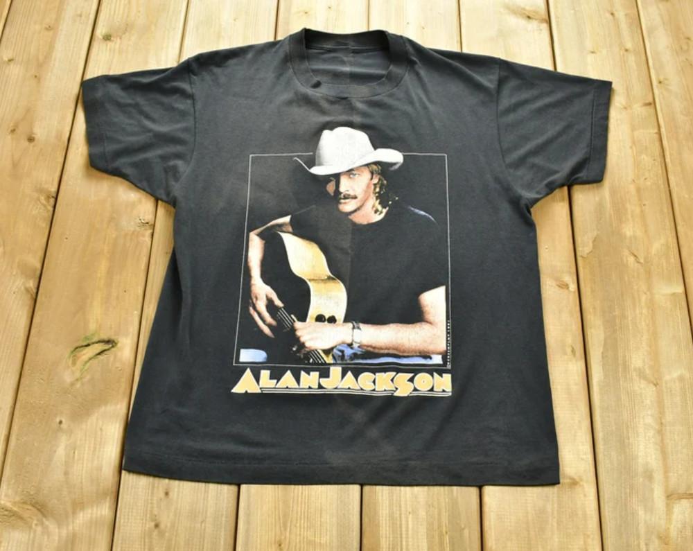 Винтажная футболка Alan Jackson 1991 года с логотипом тура Don t Rock The Jukebox - Футболка с группой - 2XL
