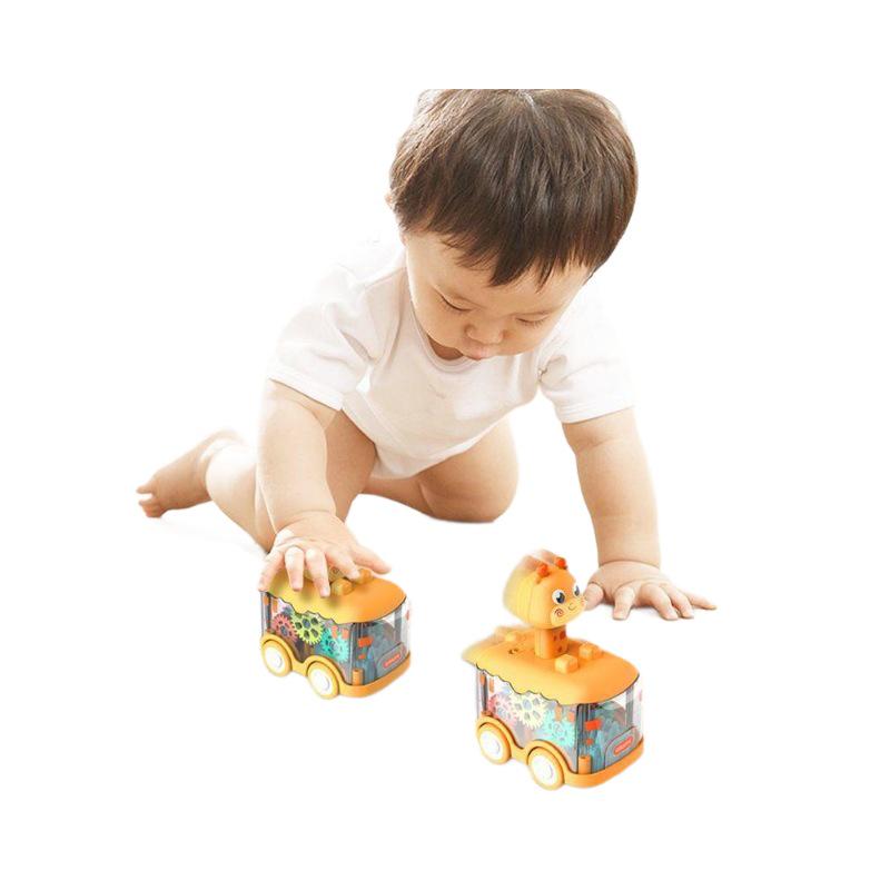 Educational Baby Car Toy for 0-1.5 Years - Cartoon Animal Design with Lights