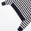 Spring 2025 Women's Striped Color Block Knit Pullover with Round Neck & Long Sleeves