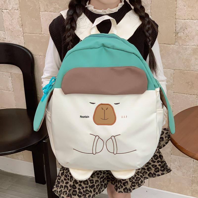 2025 Trendy Capybara Girl's Cartoon School Backpack
