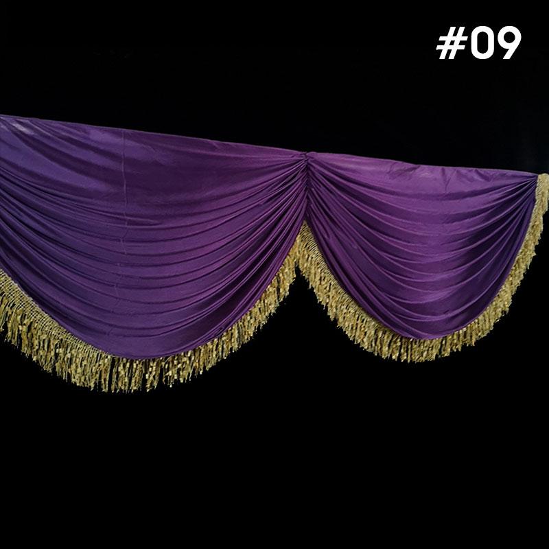 5M Wedding Party Background Drapes Valance Panel Hotel Backdrop Curtain Swag Stage Decor Curtain Head Drapery Ice Silk Swag