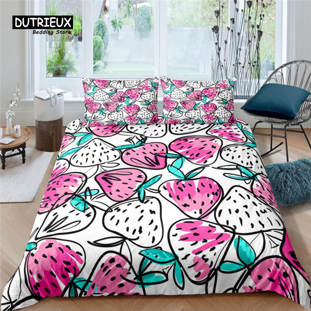 Home Living Luxus 3D Buntes Avocado Bettwäscheset Bequemes Bettbezug-Set Kinderbettwäscheset Queen und King EU/US/AU/UK Größe