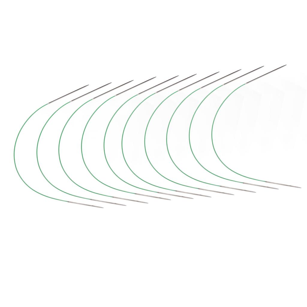 10 Pcs Circular Knitting Needle Portable 40cm Length Home Stainless Steel Ring Bending Sweater