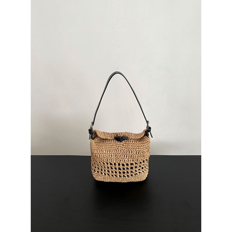 

Сумка-тоут ручной работы, вязаная крючком, женская, большой вместимости, летний праздный стиль, пляжная сумка, портативная на плечо, сумка-мессенджер Camel (small size)