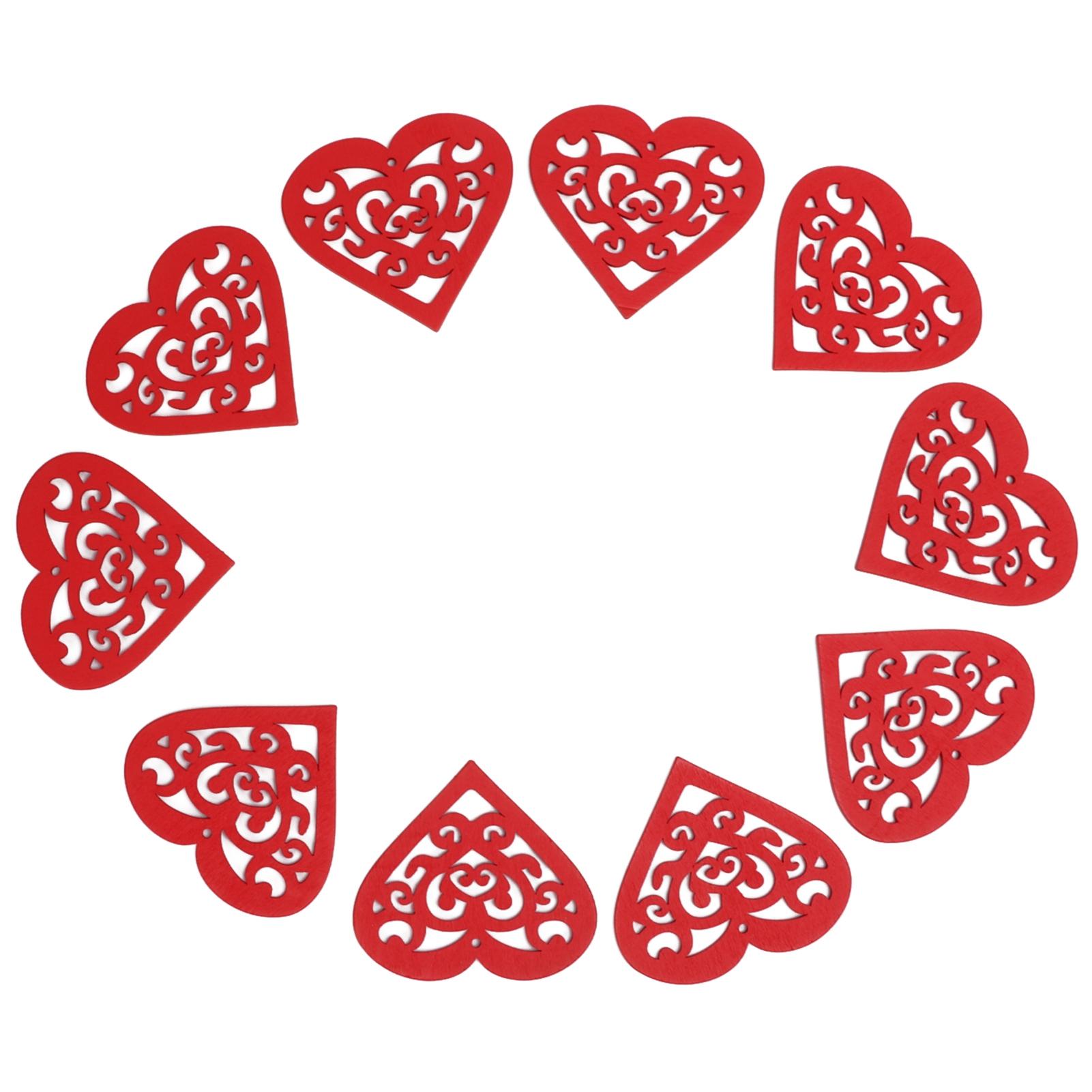 10 шт. Деревянная подвеска 80 мм Прочная резная полая в форме сердца Свадебное украшение