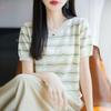 Women Knit T-shirt Summer Knitted Shirt Short Sleeve Tees O-neck Pullover Knit Tops Female