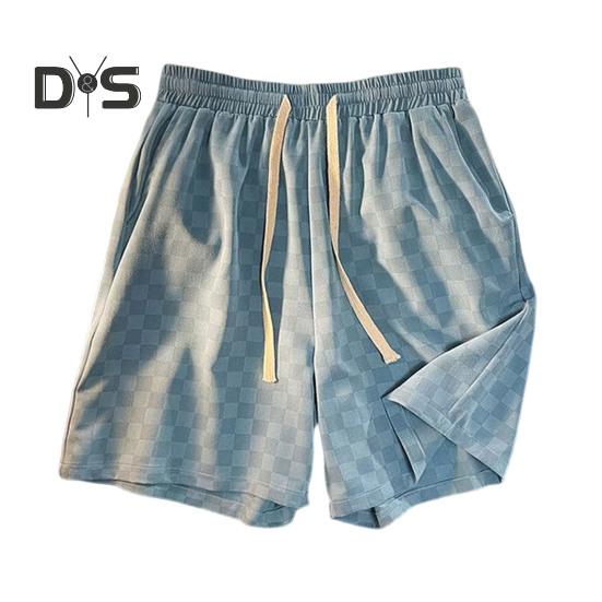 

Мужские шорты с шахматным узором, боковыми карманами, эластичным поясом, широкими штанинами, свободным кроем 3XL