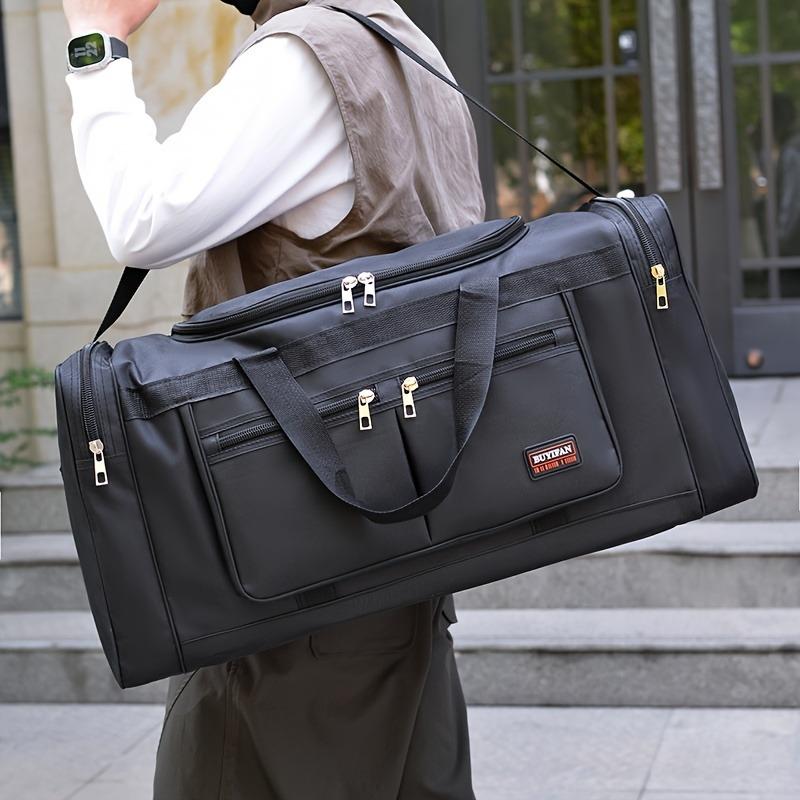 Large Capacity Foldable Travel Duffel Bag with Multiple Compartments, Adjustable Shoulder Straps & Zipper Closure - Ideal for Gym, Work, and Daily Use