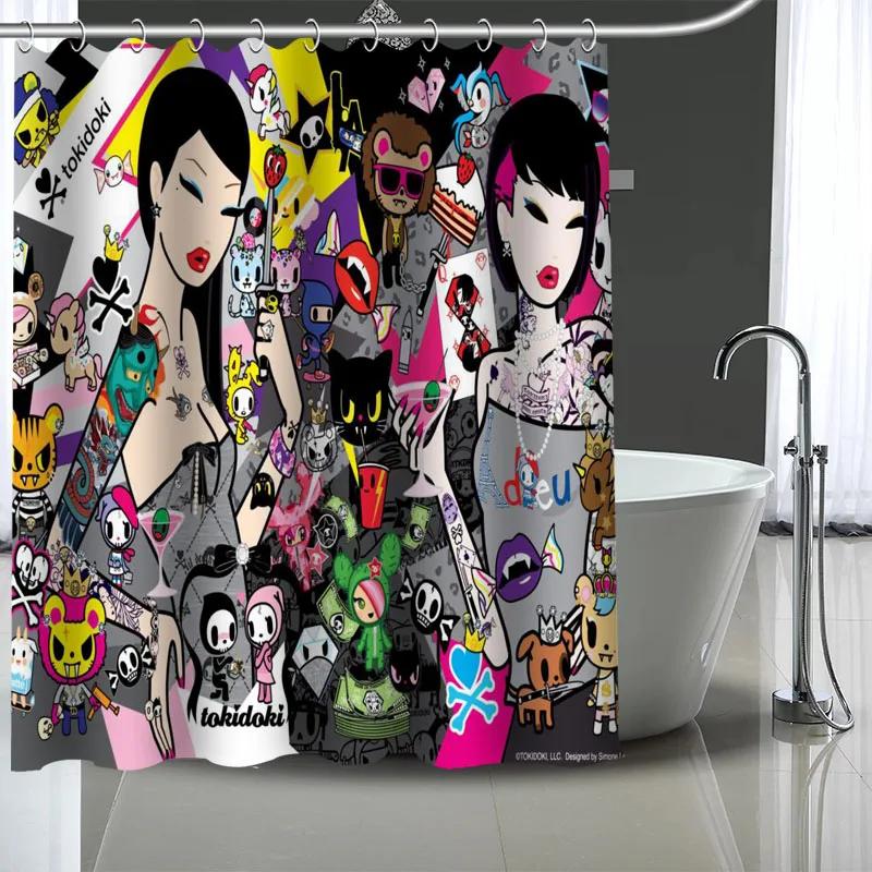 Tokidoki Custom Pattern Polyester Bath Curtain Waterproof Shower Curtains Diy Bath Screen Printed Curtain For Bathroom