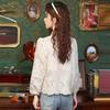 Spring Buckle Embroidered Stand-up Collar Lace Long-sleeved Shirt 2025 New Temperament Top Retro Women