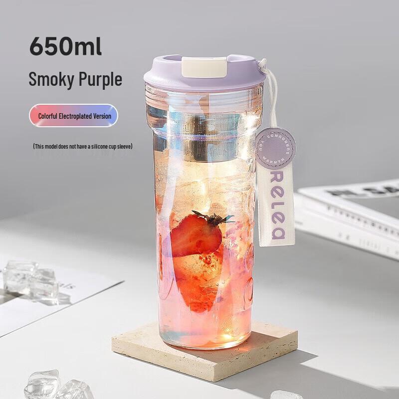 RELEA Stylish Large Capacity Glass Tea and Coffee Mug