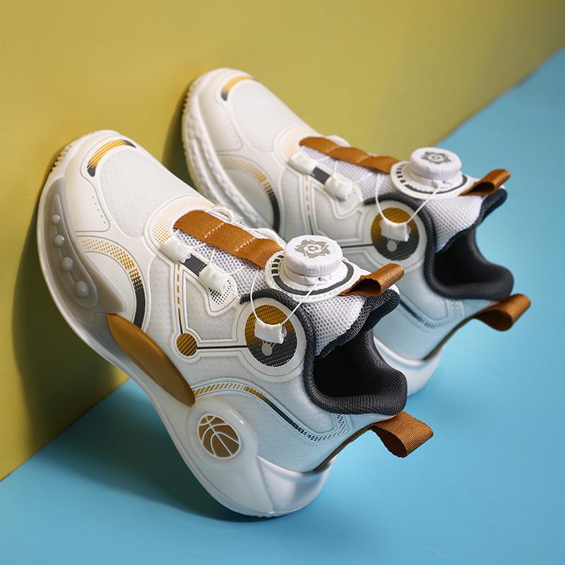 Cheap children s mesh basketball shoes Spring and Autumn new children s actual combat training shoes Middle and older children s rotating buckle 31