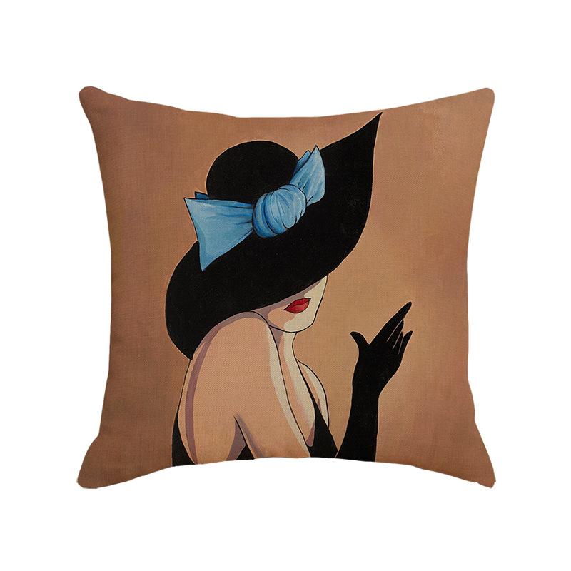 Character Linen Throw Pillow Cover Printed Car Sofa Bed Cushion Cushion Pillow Cover Home Furnishings