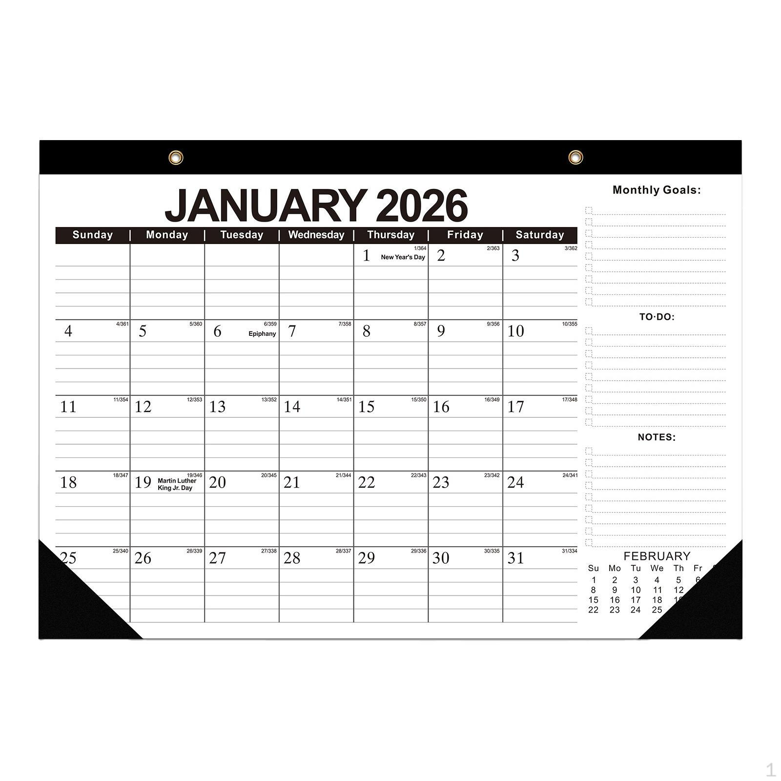

Desk Calendar Classroom to Do List Month Hanging Planner for Office black