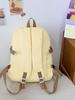 Japanese & Korean Style Cute School Backpack with Bow - Versatile for Middle & High School Students, Casual & Simple Solid Color Design