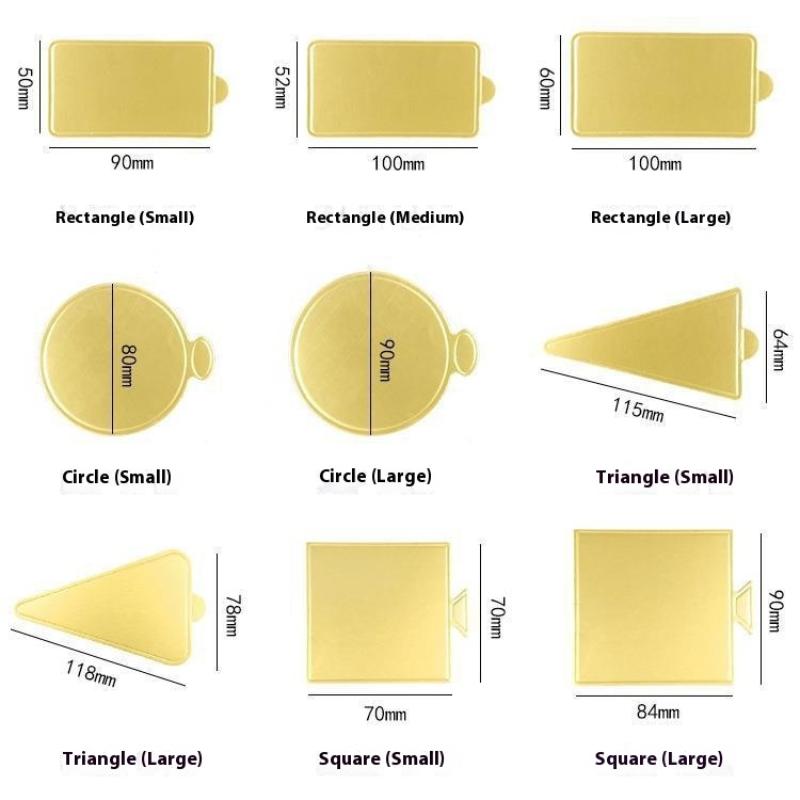 100pcs/set Cake Base Boards Paper Board Shape Dessert Tray Golden Mousse Mat Bottom Foam Christmas Cake Decoration Tools