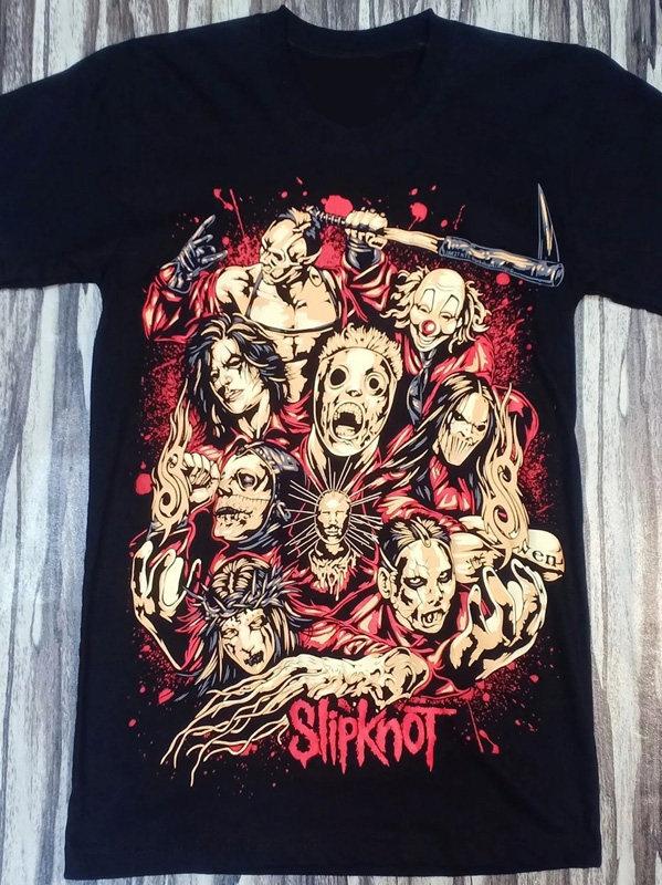 Yk Slipknot Metal Punk Rock Americano Retro Oversized Streetwear Camiseta Vintage