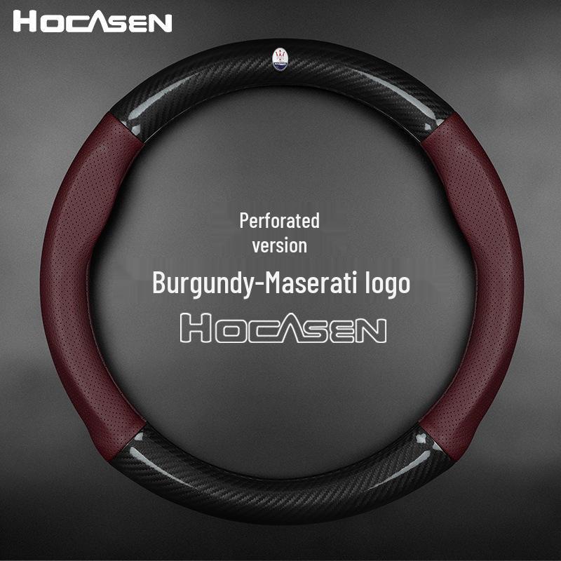 Luxury Genuine Leather Steering Wheel Cover for Ghibli, Levante, and President Models