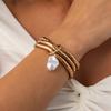 Personalized bamboo knot high-end feeling, multiple layered wearing bracelet, versatile, niche Baroque pearl bracelet