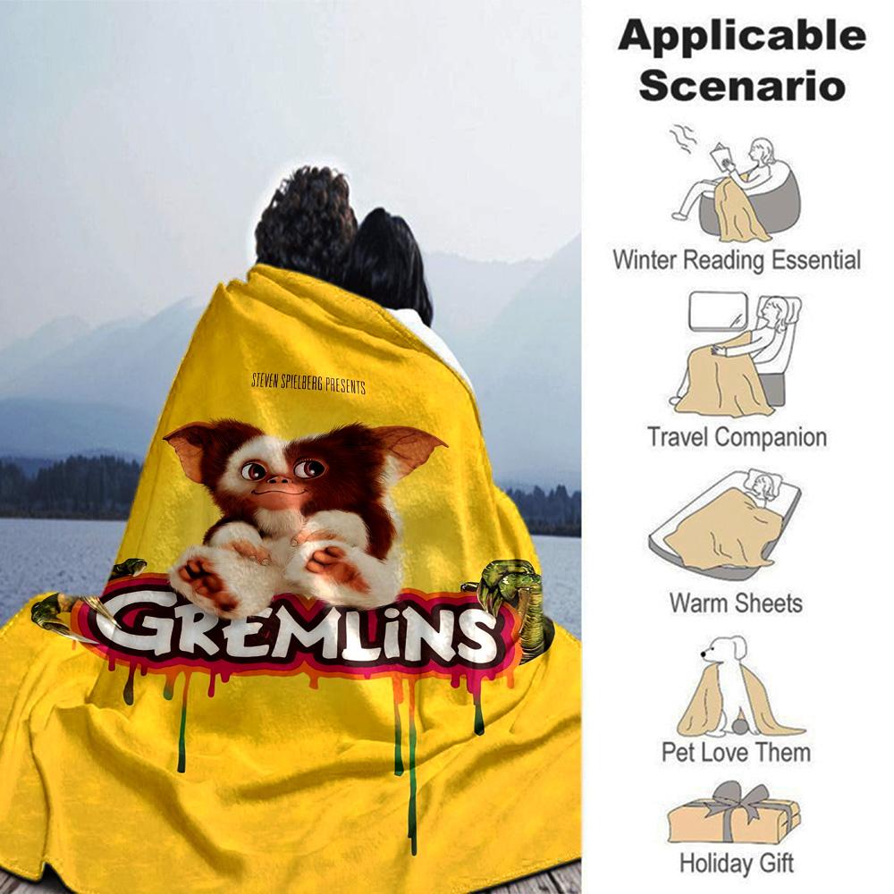 Gremlin Horror Comedy Adventure Flannel Blanket Super Soft Warm Cozy Blanket For Sofa Bed Office Travel Allseason Home Decor Gift