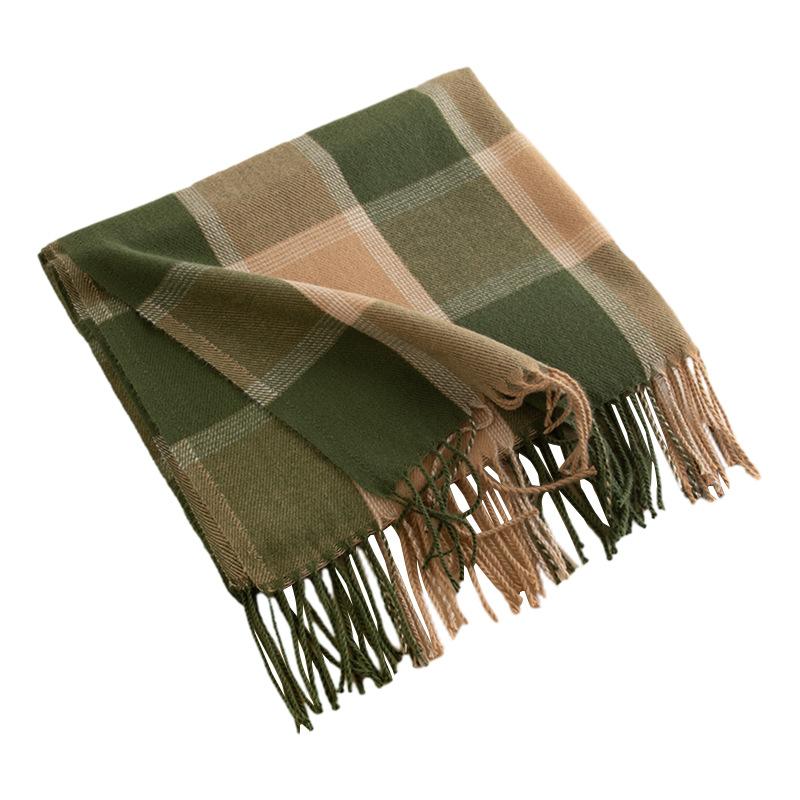 Scarf Fresh and Sweet Plaid College Wind Warm Windproof Scarf