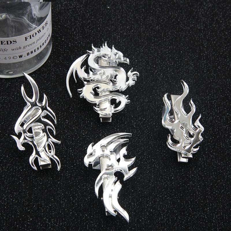 Punk Flame Dragon Duckbill Clips Totem Hair Side Clips Halloween Hair Grips Ponytail Decoration Cosplay Hair Barrettes