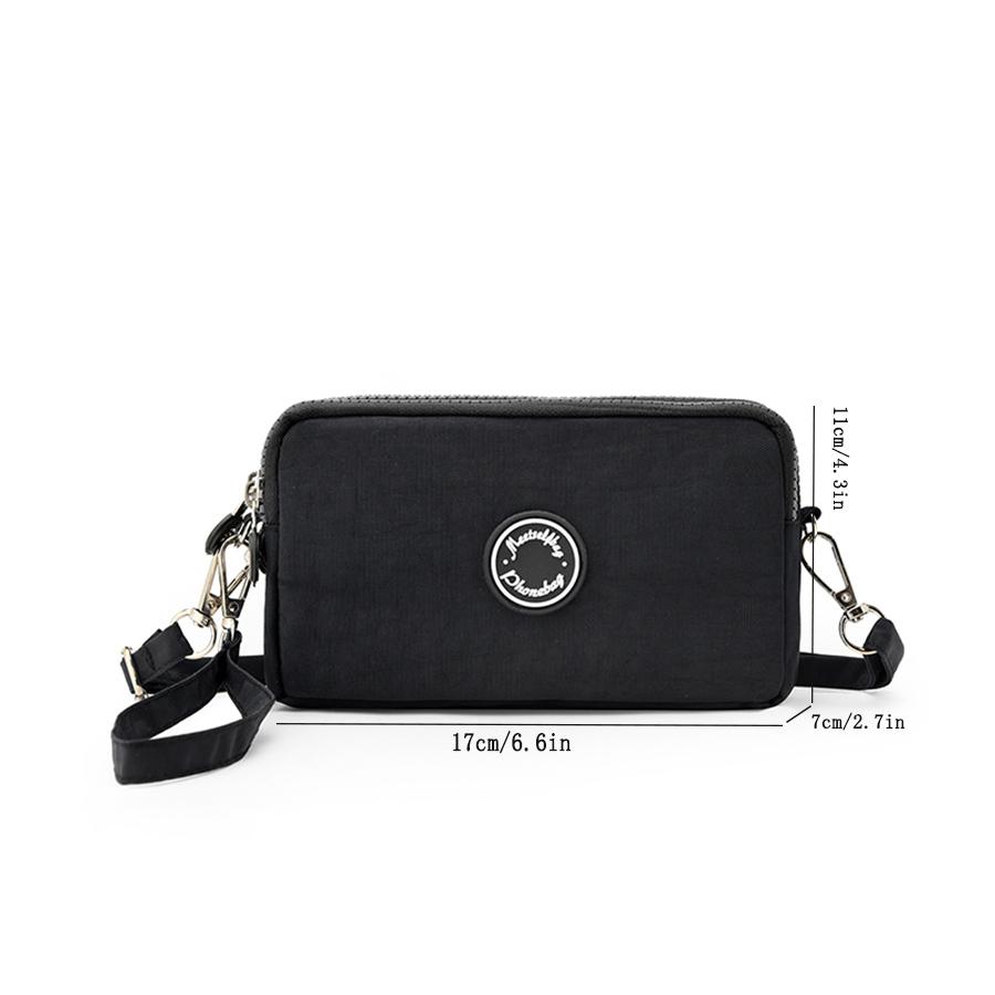 Fashion Ladies Crossbody Bag Large Capacity Single Shoulder Bag with Three Zippers Phone and Loose Change Storage Bag