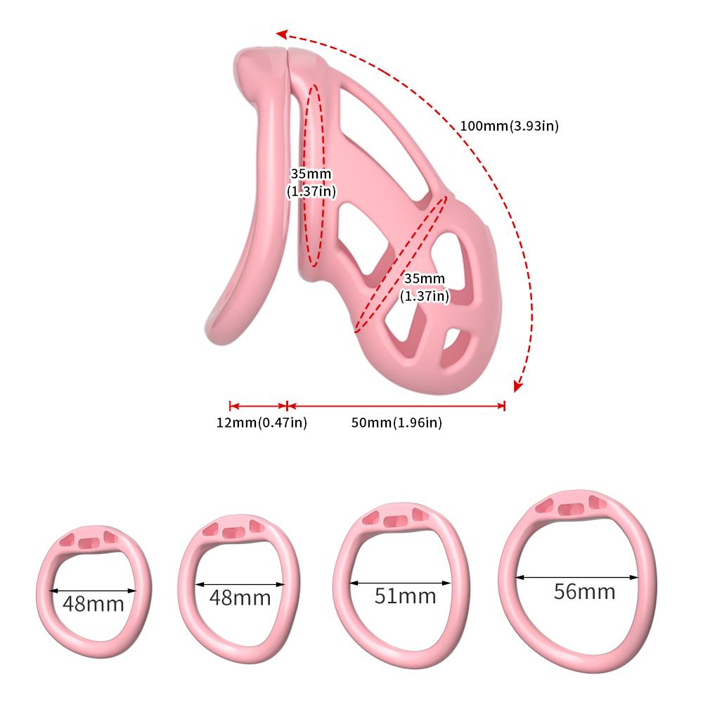 Chastity Cage with 4 Adjustable Rings Lightweight Silicone Male Chastity Device Invisible Penis Lock Bondage Sex Toys for Men 18+