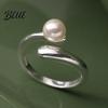 Adjustable Faux Pearl Ring Finger Natural Imitation Pearls Opening Band