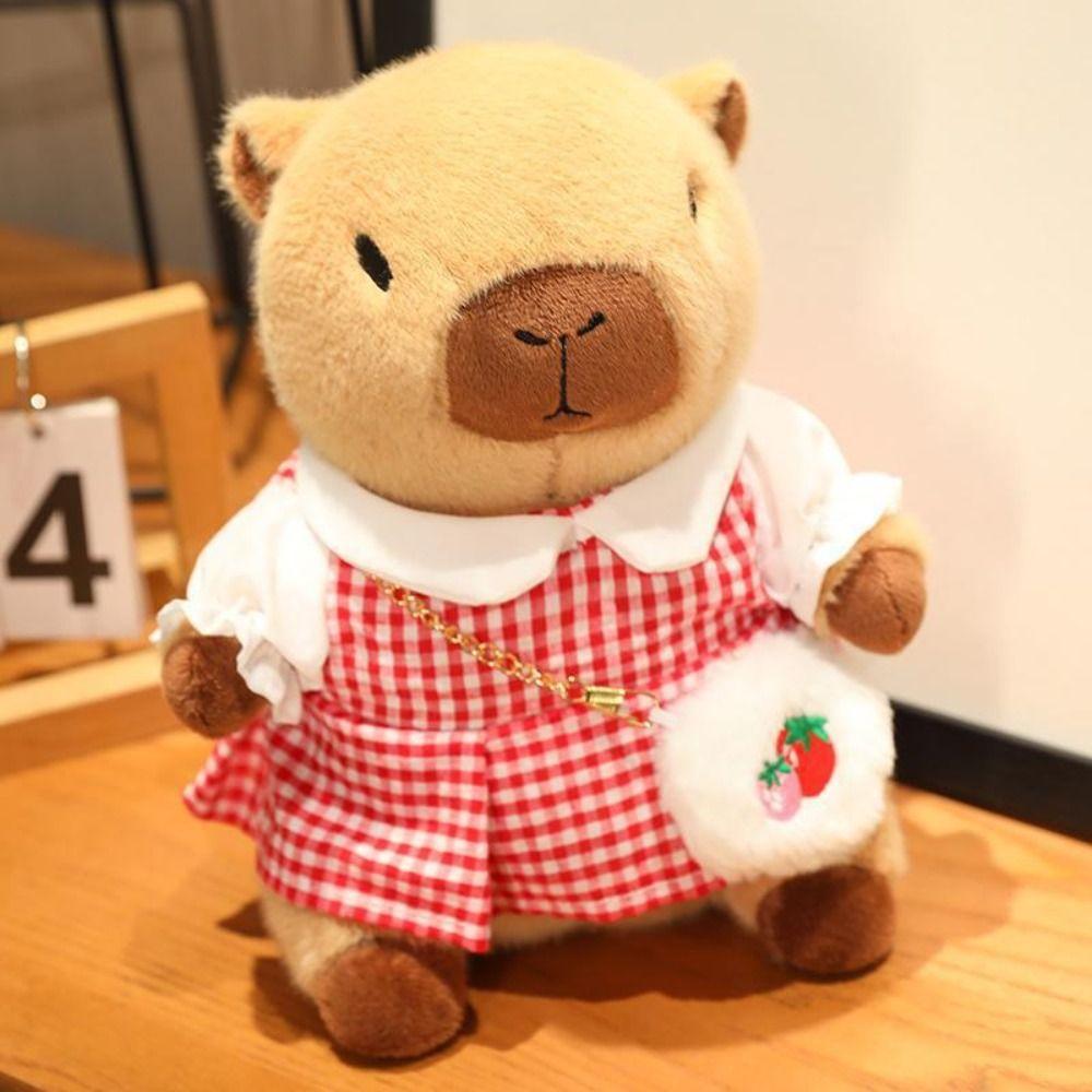 Dress Up Capybara Plush Doll Cartoon Capibara Fluffty Doll Cute Capybara Plush Toy  Home Decor