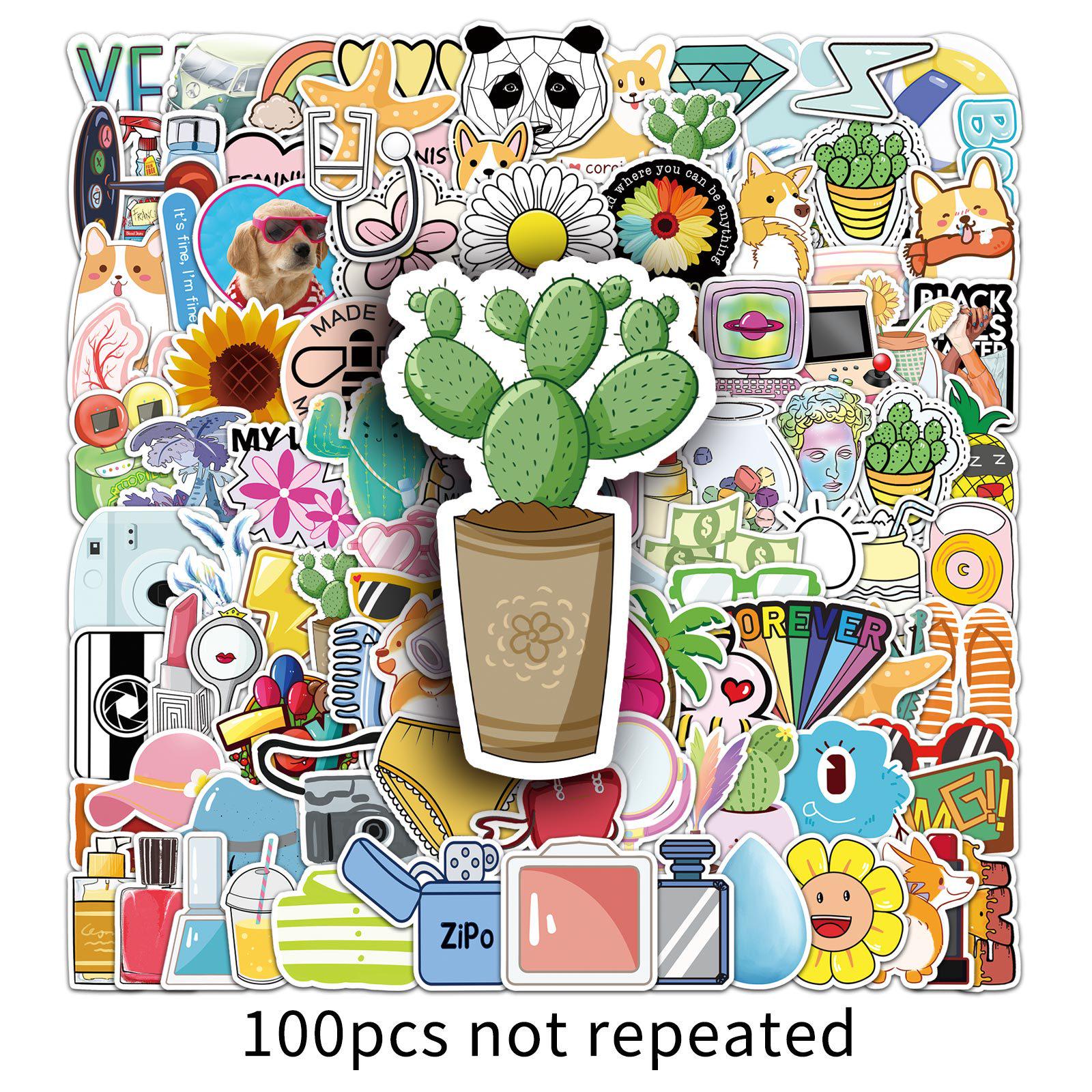 100 Trendy Waterproof VSCO Stickers for Suitcases, Laptops & More