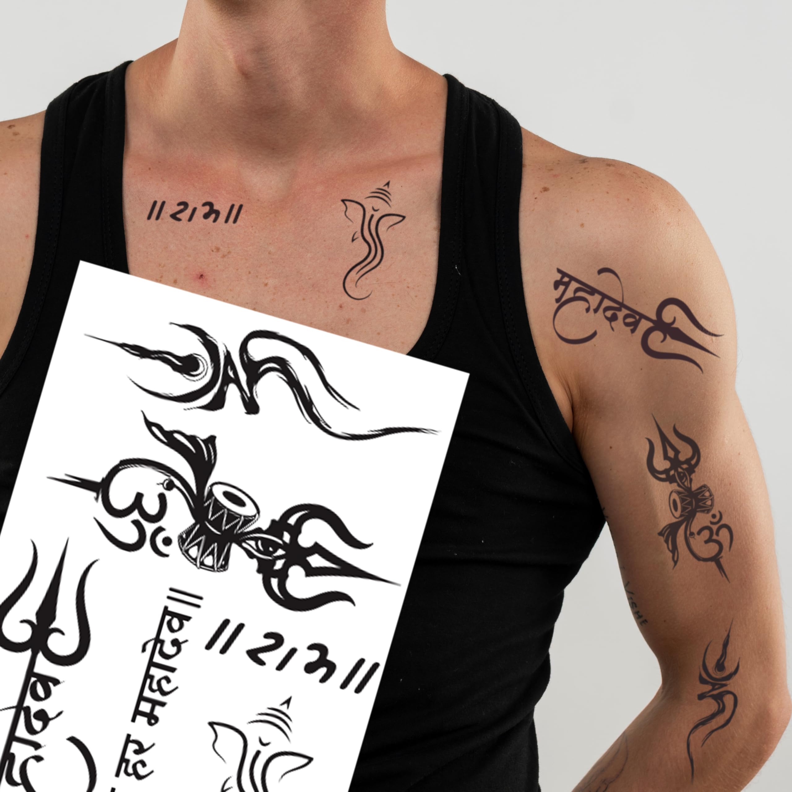 7 Pcs Hindu Spiritual Symbol Tattoos