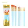 10-Piece Plastic Handle Oil Paint Brush Set for Students