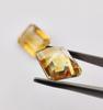 2 Pieces Emerald Cut Natural Citrine Faceted Gemstone, Loose 19.45 Carat Gemstone, 14x12x7 mm Size.
