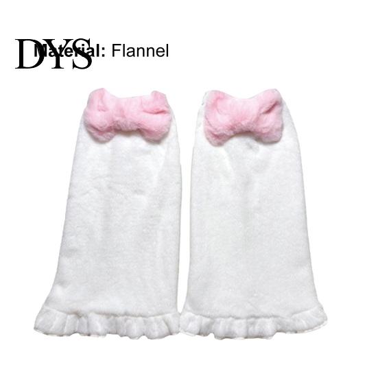Girls Leg Warmers 1 Pair Women Pink Bow Plush Autumn Winter Japanese Style Sweet Ruffles Socks for Daily Wear