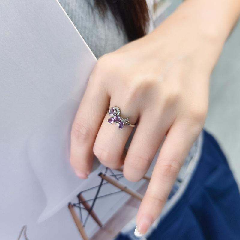 S925 Sterling Silver Leaf Ring For Women European Fashion Natural Peridot Crystal Jewelry High Sense Minimalist Finger Ornament