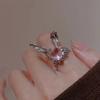 Lovely Rabbit Ear Adjustable Rings Bunny Zircon Jewelry Opening Rings