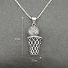 Fashion Hip-Hop 316L Stainless Steel Frame Men Necklace Silver Color Pendant Steel Necklace Men Basketball Sports Jewelry