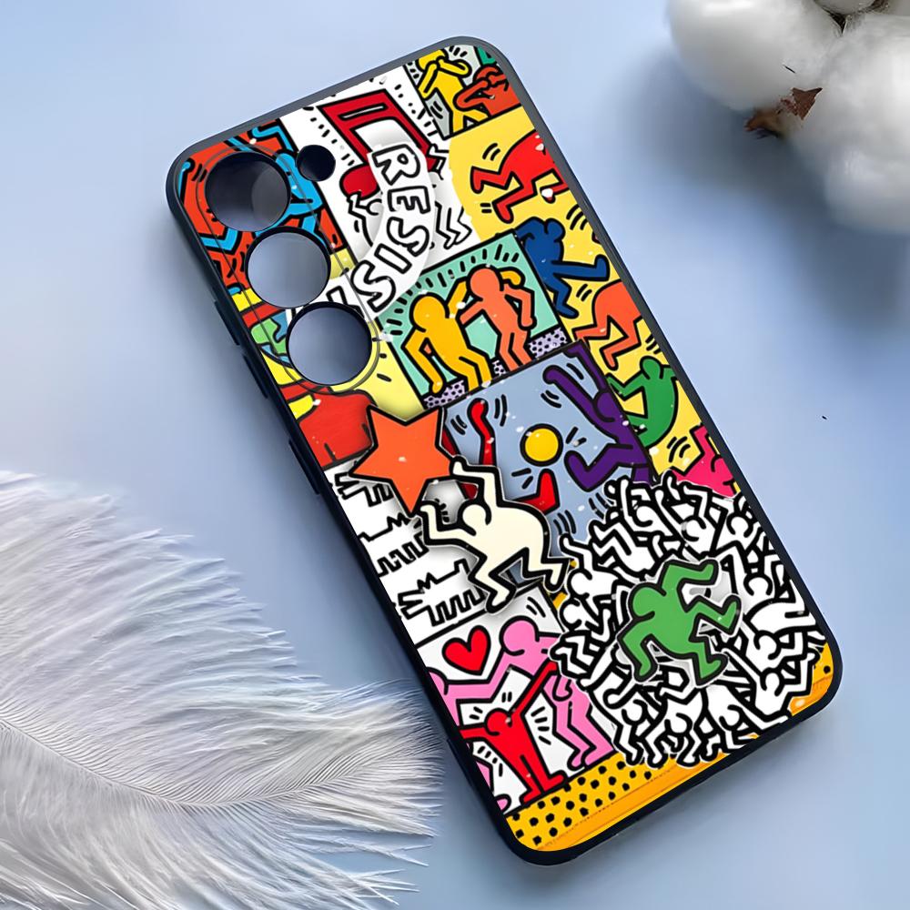 Artist K-H-haring Phone Case For Samsung S25 Ultra S24 S23 S 22 S21 S20 Plus S23 S24 Fe Galaxy A54 A53 A34 A25 A16 A14 A13Cover