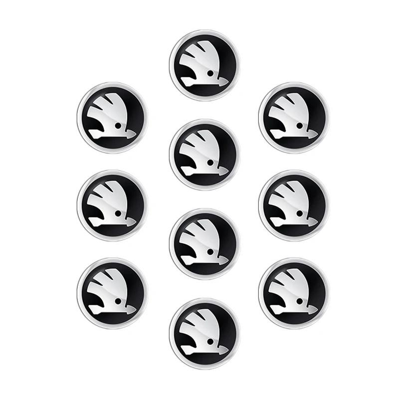 bqfhy4 11mm 14mm Car Logo Styling Remote Control Key Sticker For Skoda Octavia MK2 MK 2 3 A5 A7 A8 Fabia Karoq Superb Rapid Kamiq Scala