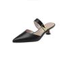 Fashion Fashionable Women's Pointed Toe Toe Sandals 2025 Summer New Semi Slippers with Metal Buckle Decoration and Fine Heel Sandals