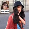 Fisherman's Cap Wig Female Inner Buckle Medium Length Straight Hair Wig Detachable Cap Wig Collarbone Wig