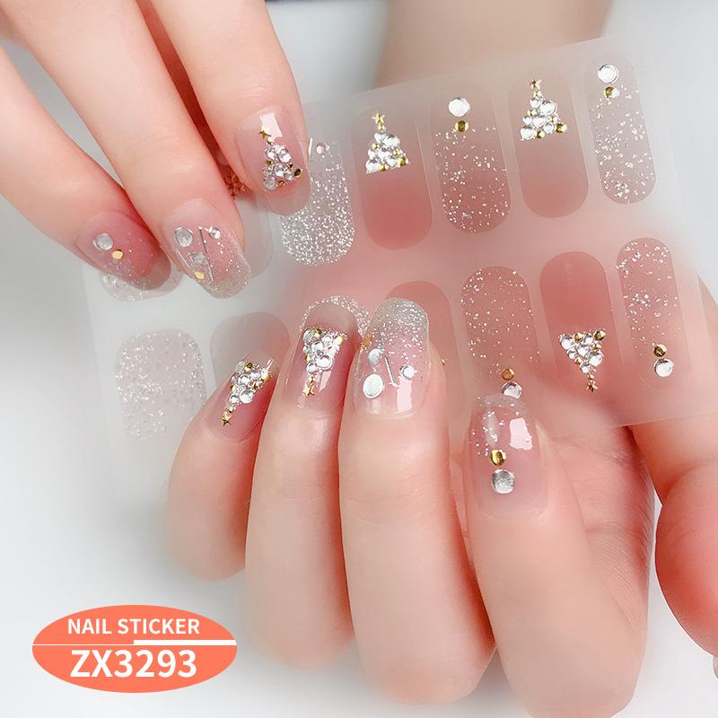 Chinese Style New Year Nail Art Stickers Cartoon 3D Imitation Diamond Hot Stamping Christmas Holiday Nail Stickers