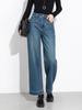 2025 Winter High-Waisted Fleece-Lined Wide-Leg Denim Pants