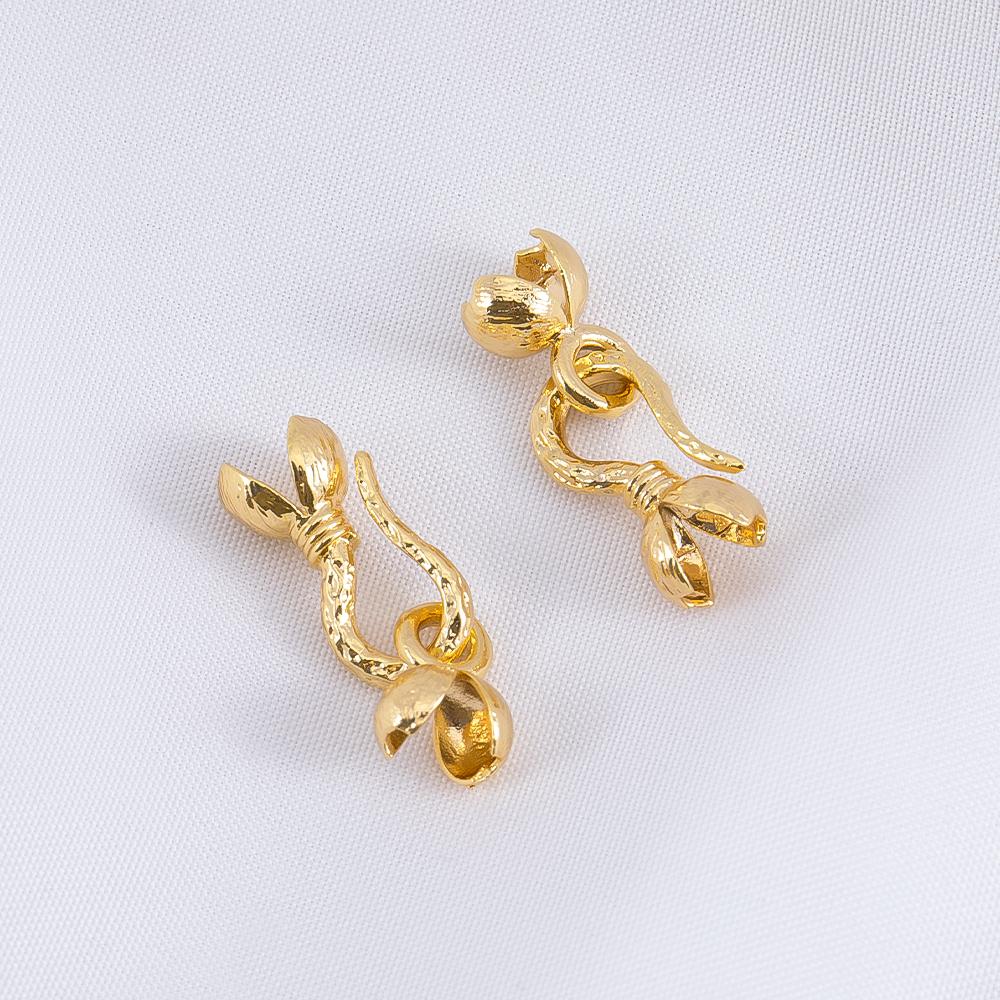 1pc Handmade 18K Gold Silver Plated Fastener Bail Connector Clasps Accessories End Clasps Needlework Pearls Beads Jewelry Making