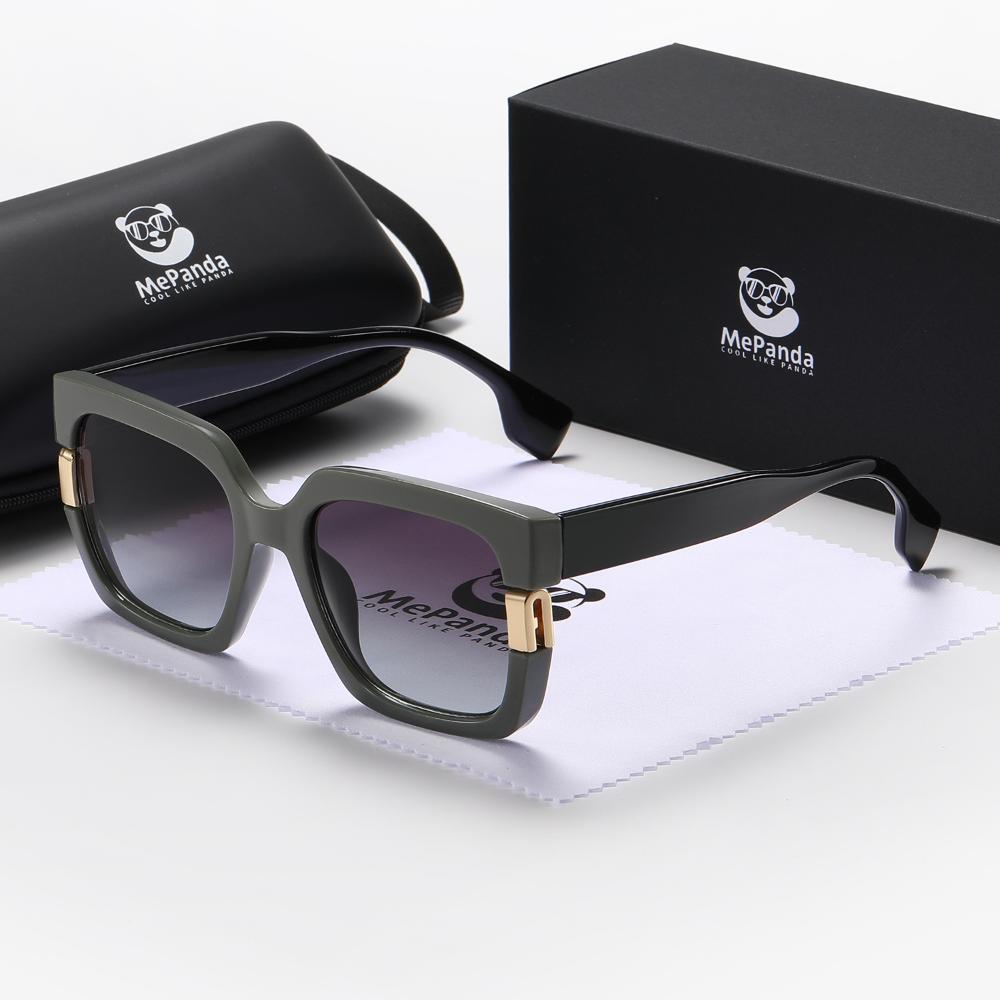 

MePanda унисекс, персонализированные модные солнцезащитные очки высокого класса квадратной формы, UV400 зелёный/чёрный