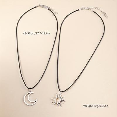 Neue Halskette mit Sonne- und Mond-Paar-Design, kreativer, einfacher Nischen- und vielseitiger Schlüsselbeinkettenschmuck