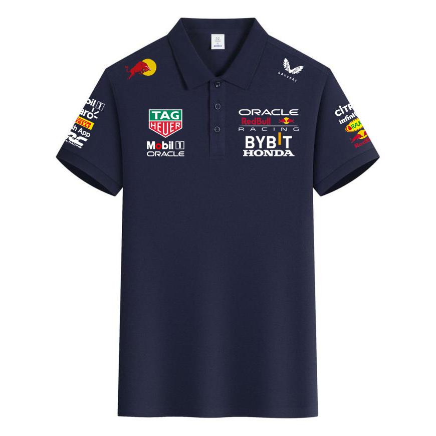 Red Bull Rennteam Verstappen Kleidung F1 Formel Racing Kleidung 2026 Sommer Herren Baumwoll-Polohemd